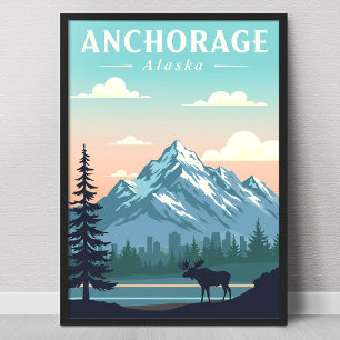 Vintage Anchorage Alaska Poster