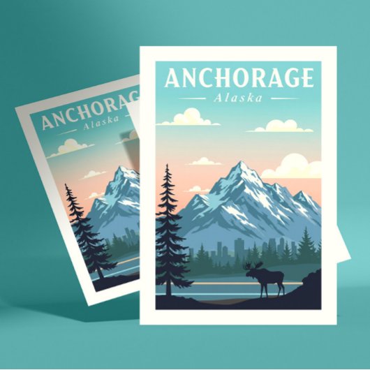 Vintage Anchorage Alaska Postkarte