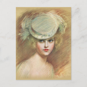 Vintage and Antique Fashions, Hats, Flapper Postkarte