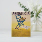 Vintage Andalucia Beach Travel Postkarte (Stehend Vorderseite)