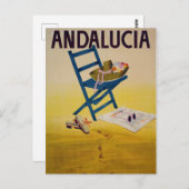 Vintage Andalucia Beach Travel Postkarte (Vorne/Hinten)