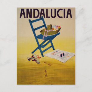 Vintage Andalucia Beach Travel Postkarte
