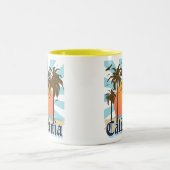 Vintage Andenken Kaliforniens Zweifarbige Tasse (Mittel)