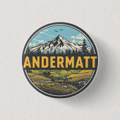 Vintage ANDERMATT Ski Schweiz Schweizer Alpen Gesc Button (Vorderseite)