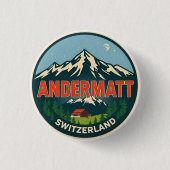 Vintage ANDERMATT Ski Schweiz Schweizer Alpen Gesc Button (Vorderseite)