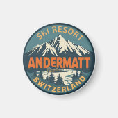 Vintage ANDERMATT Ski Schweiz Schweizer Alpen Gesc Magnet (Vorne)