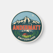 Vintage ANDERMATT Ski Schweiz Schweizer Alpen Gesc Magnet (Vorne)