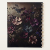 Vintage Anemone Blume Bouquet Dark Botanische Kuns Planer (Rückseite)