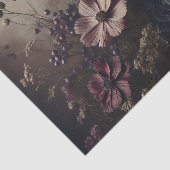 Vintage Anemone Blume Bouquet Dark Botanische Kuns Seidenpapier (Ausschnitt)