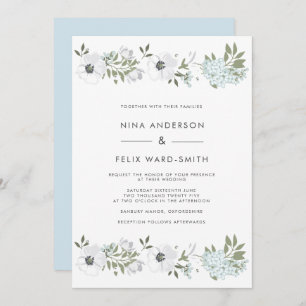 Vintage Anemone-Hochzeit Einladung