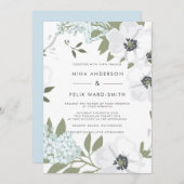 Vintage Anemone-Hochzeit Einladung (Vorne/Hinten)