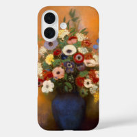 Vintage Anemone und Lila in blauer Vase