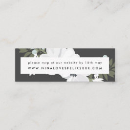Vintage Anemone Wedding Website RSVP Card Mini Visitenkarte
