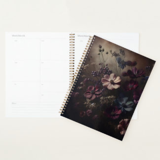 Vintage-Anemonen-Blumenstrauß Dunkle Botanische Ku Planer