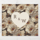 Vintage Anemones Themed Destination Wedding Bierflaschenetikett (Einzelnes Label)