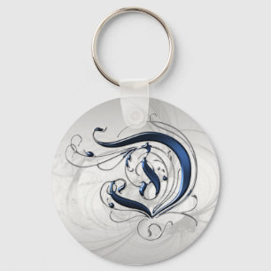 Vintage Anfangsphase D Schlüsselanhänger