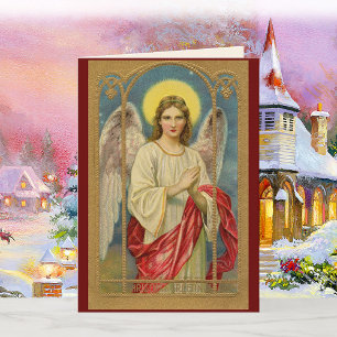 Vintage Angel Bible Verse Weihnachtskarte Feiertagskarte