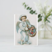 Vintage Angel Boy Feiertagspostkarte (Stehend Vorderseite)
