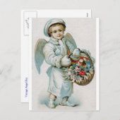 Vintage Angel Boy Feiertagspostkarte (Vorne/Hinten)