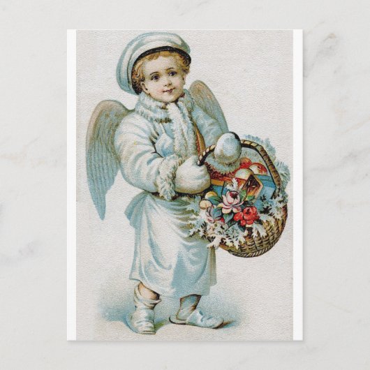 Vintage Angel Boy Feiertagspostkarte (Vorderseite)