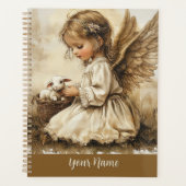 Vintage Angel + Cat Planner Personalize Your Name Planer (Vorderseite)
