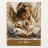 Vintage Angel + Cat Planner Personalize Your Name Planer (Vorderseite)