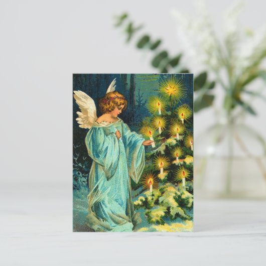 Vintage Angel Christmas Feiertagspostkarte (Stehend Vorderseite)