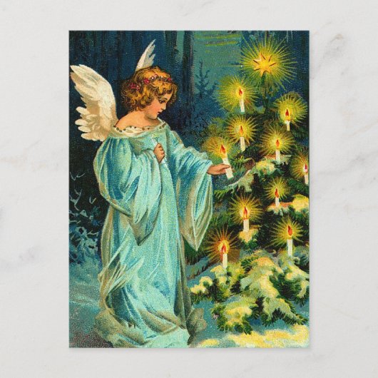 Vintage Angel Christmas Feiertagspostkarte (Vorderseite)