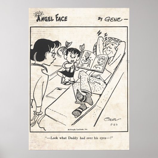 Vintage Angel Face Comic Strip Poster (Vorne)