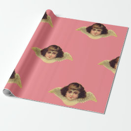 VINTAGE ANGEL IN PINK Valentinstag GIFT WRAP Geschenkpapier