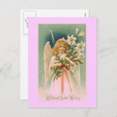 Vintage Angel Osterpost Feiertagspostkarte (Vorne/Hinten)