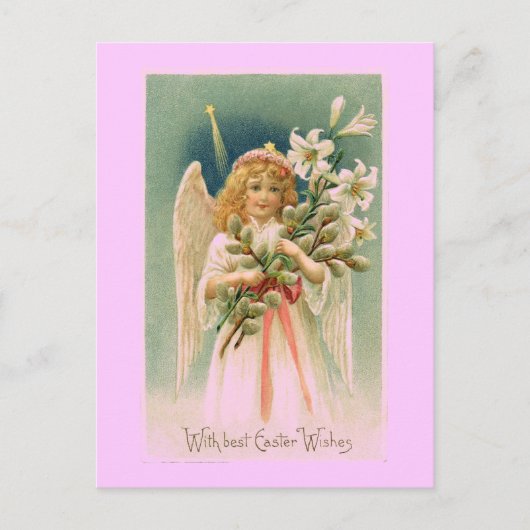Vintage Angel Osterpost Feiertagspostkarte (Vorderseite)