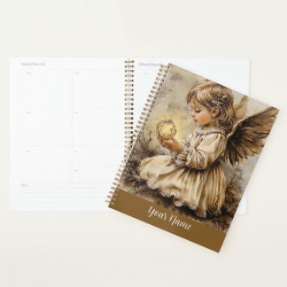 Vintage Angel Planner - Personalize Your Name Planer