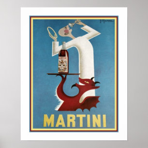 Vintage-Angel/Teufel-Martini-Werbung Poster