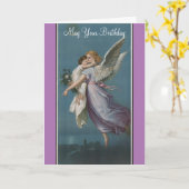 Vintage Angel- und KinderGeburtskarte Karte (Gelbe Blume)