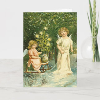 Vintage Angel Weihnachtskarte Feiertagskarte