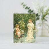 Vintage Angel Weihnachtskarte Feiertagspostkarte (Stehend Vorderseite)