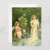 Vintage Angel Weihnachtskarte Feiertagspostkarte (Vorne/Hinten)