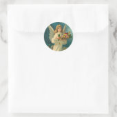 Vintage Angel Weihnachtsmarke Runder Aufkleber (Tasche)