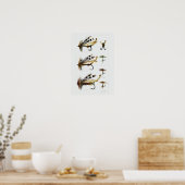 Vintage Angelflieger Fischen Lures Poster (Küche)