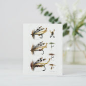 Vintage Angelflieger Fischen Lures Postkarte (Stehend Vorderseite)