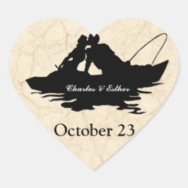 Vintage Angelfreunde Save the Date Herz-Aufkleber
