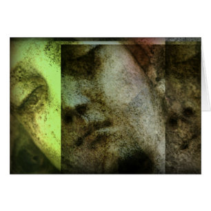 Vintage Angelic Statue Face Grunge Note Card.