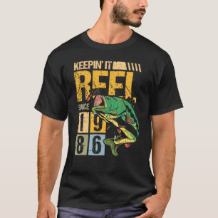 Vintage-Angeln Fisch Fischer Bleibt am Haken Seit T-Shirt