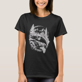 Vintage-Angeln Forelle, Outdoor-Berg-Natur-T-Shirt T-Shirt