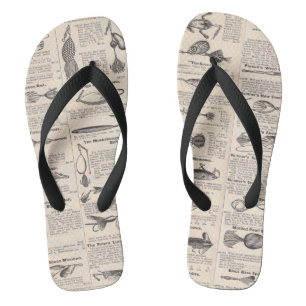 Vintage-Angelnköder: Antike 1900er Fischer Badesandalen