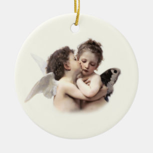 Vintage Angels Romantischer erster Kuss Paar Keramik Ornament