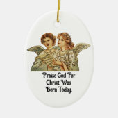 Vintage Angels Singing Ceramic Ornament (Vorne)