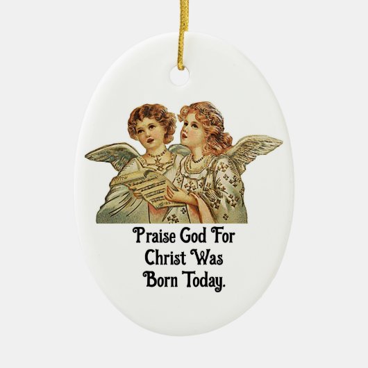 Vintage Angels Singing  Ceramic Ornament (Vorne)