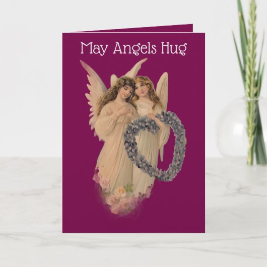 Vintage Angels With Heart Valentine Card Dankeskarte (Vorderseite)